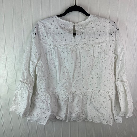 Vineyard Vines White Eyelet Ruffle Top size small‎ - Picture 2 of 5